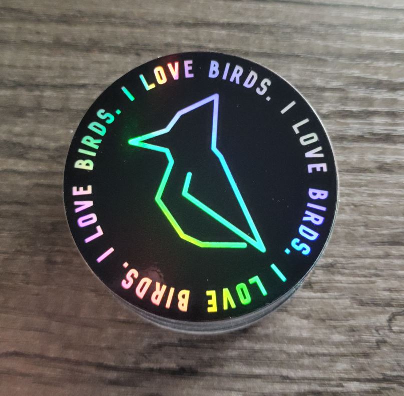 Jay - I Love Birds - Holographic Sticker